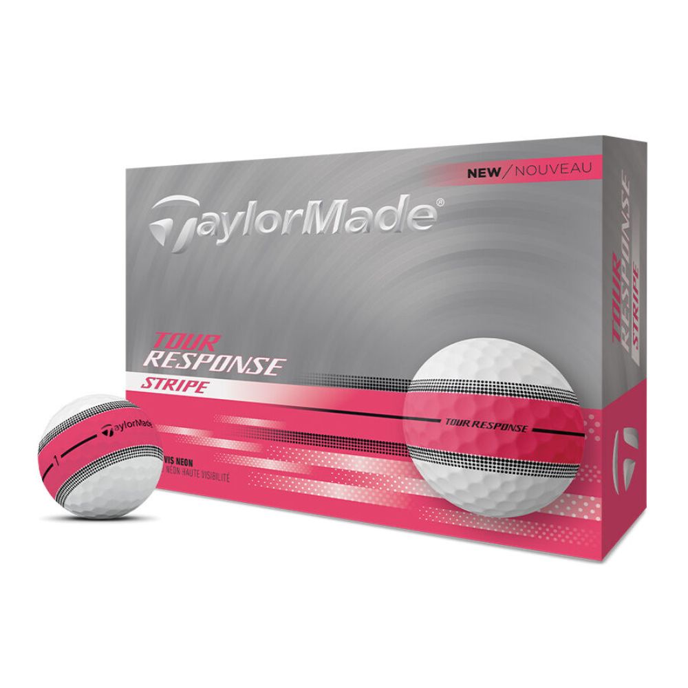 Taylormade 2025 Tour Response Stripe Neon Pink Golf Balls