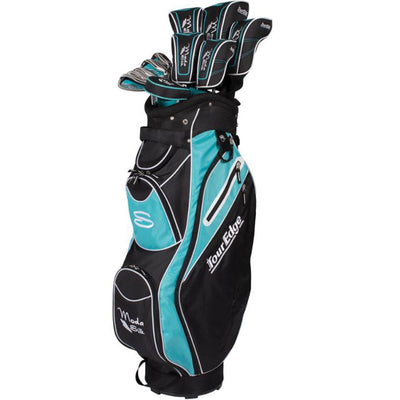 Tour Edge Moda Silk Womens Complete Golf Set w/ Bag Black/Light Blue