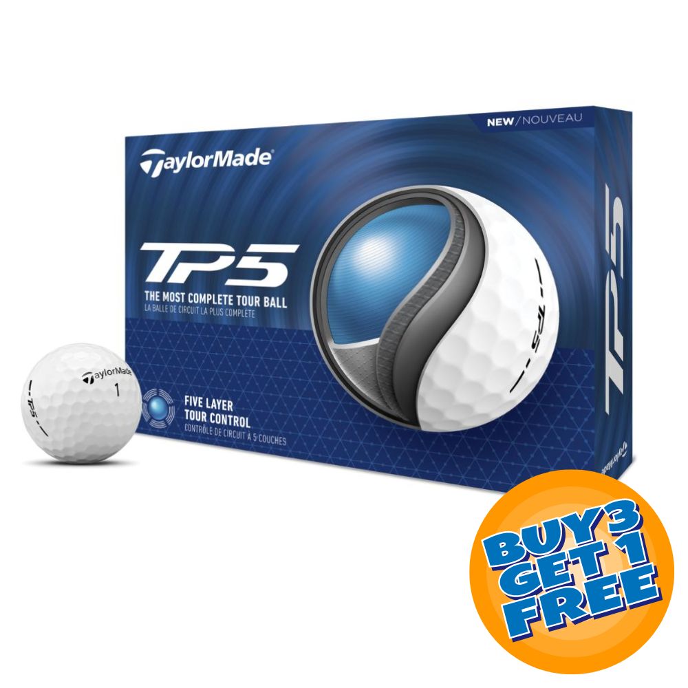 TaylorMade TP5 White Golf Balls (Buy 3, Get a 4th Free)