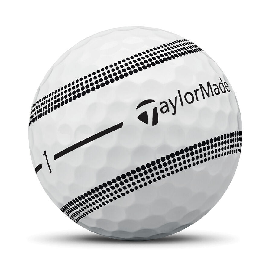 TaylorMade 2024 TP5x Stripe White Golf Balls - 1 Dozen