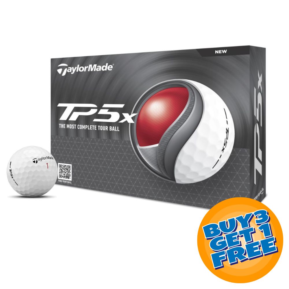 TaylorMade TP5x White Golf Balls (Buy 3, Get a 4th Free)