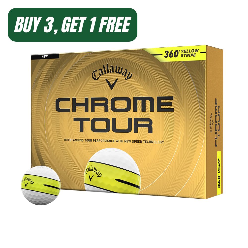 Callaway Chrome Tour 360 Stripe 26 Yellow Golf Balls Promo (4-Dozen)