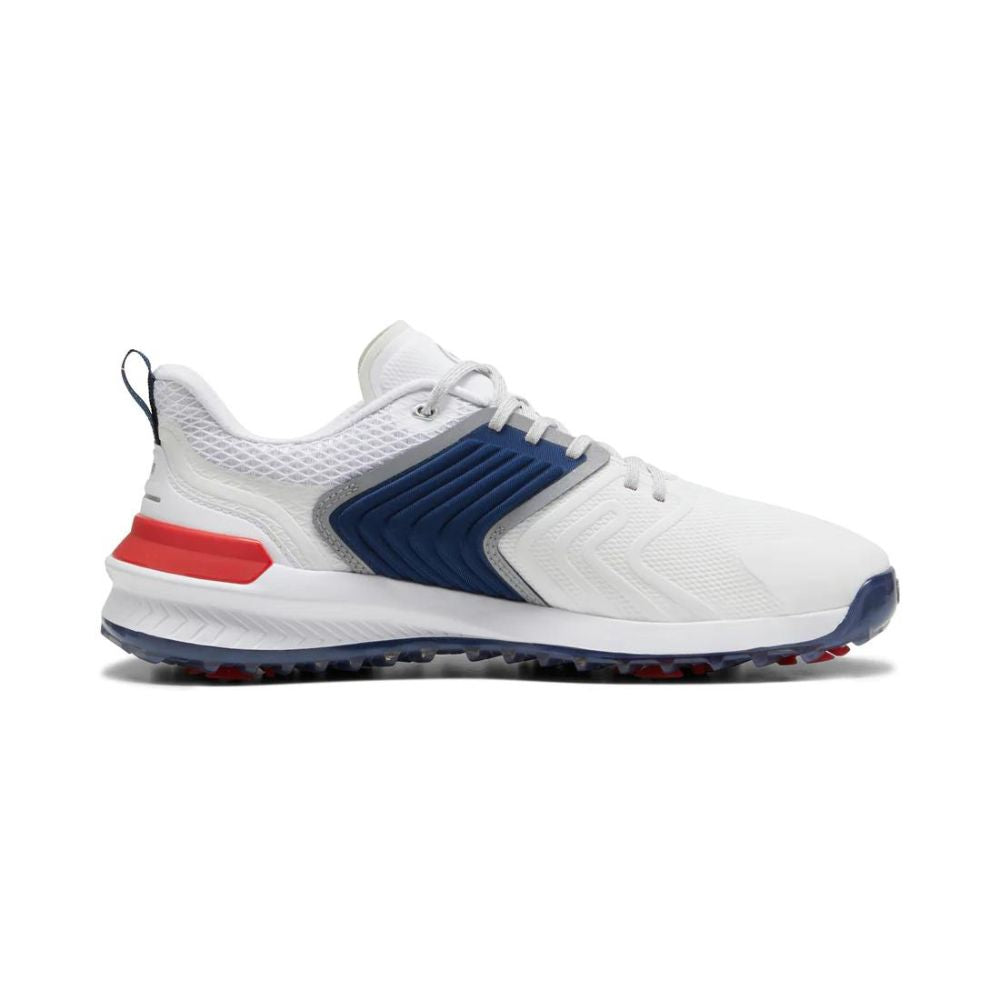 Puma Men's IGNITE Innovate Wide Golf Shoes - Puma White / Persian Blue / Strong Red