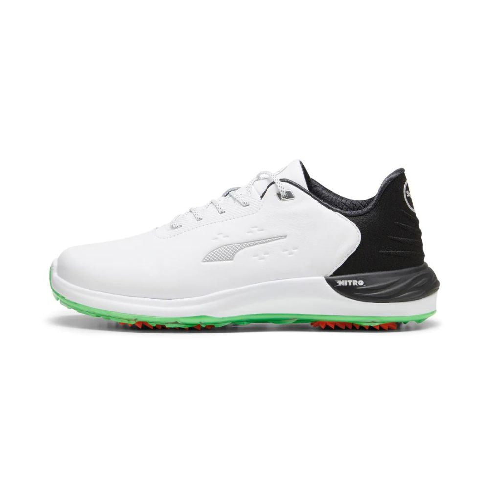 Puma Men&#39;s PHANTOMCAT NITRO Golf Shoe - Puma White/Puma Black/Fluro Green Pes