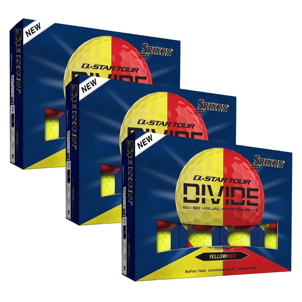 Srixon 2026 Q-Star Tour 6 Divide Golf Balls Yellow/Red  - Buy 2 Dozen, Get 1 Free