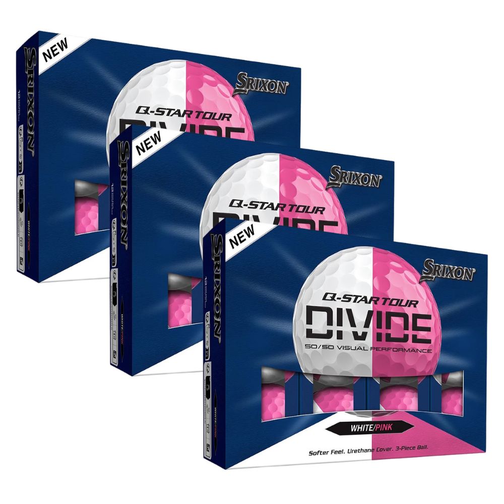 Srixon 2026 Q-Star Tour 6 Divide Golf Balls White/Pink - Buy 2 Dozen, Get 1 Free
