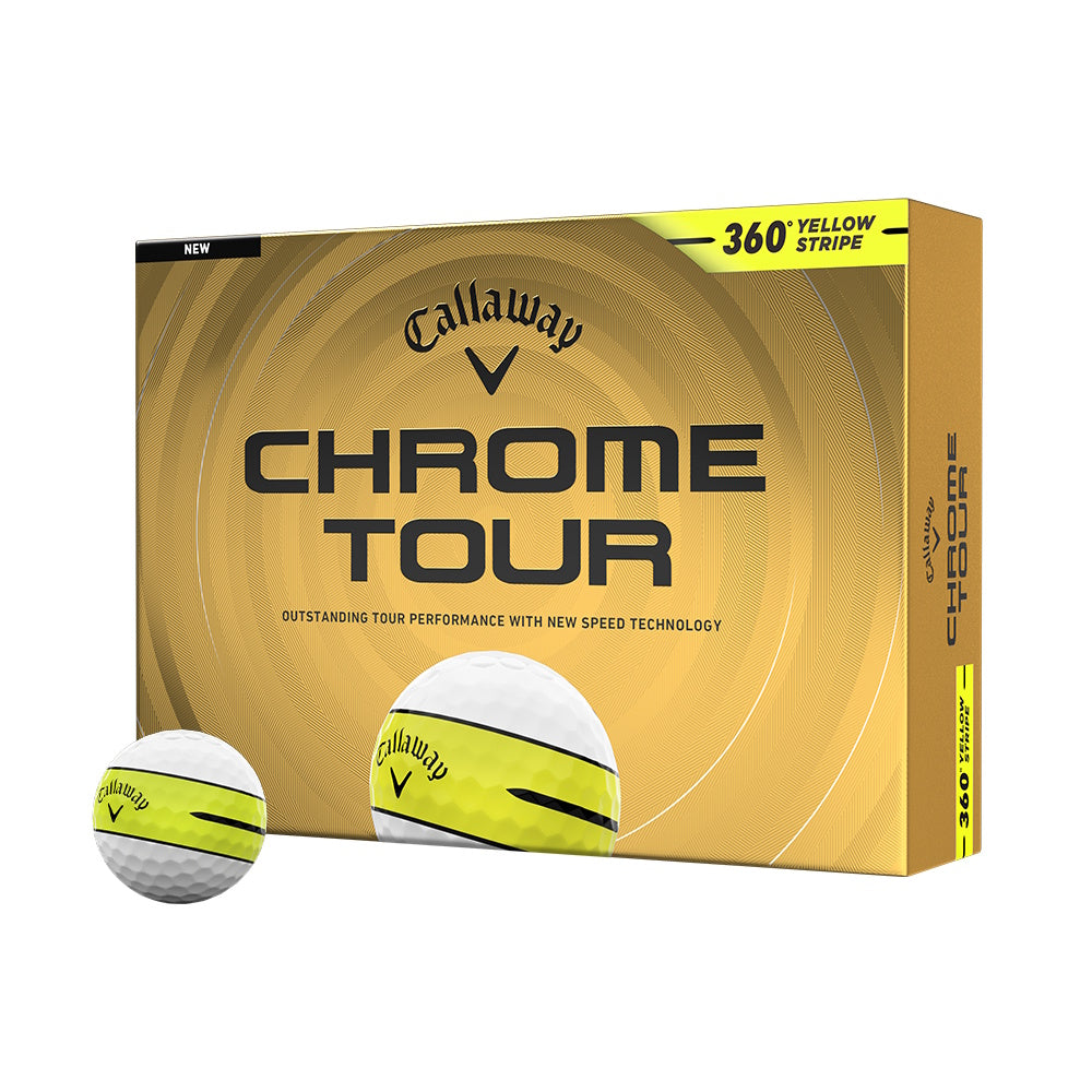 Callaway Chrome Tour 360 Stripe 26 Yellow Golf Balls Promo (4-Dozen)