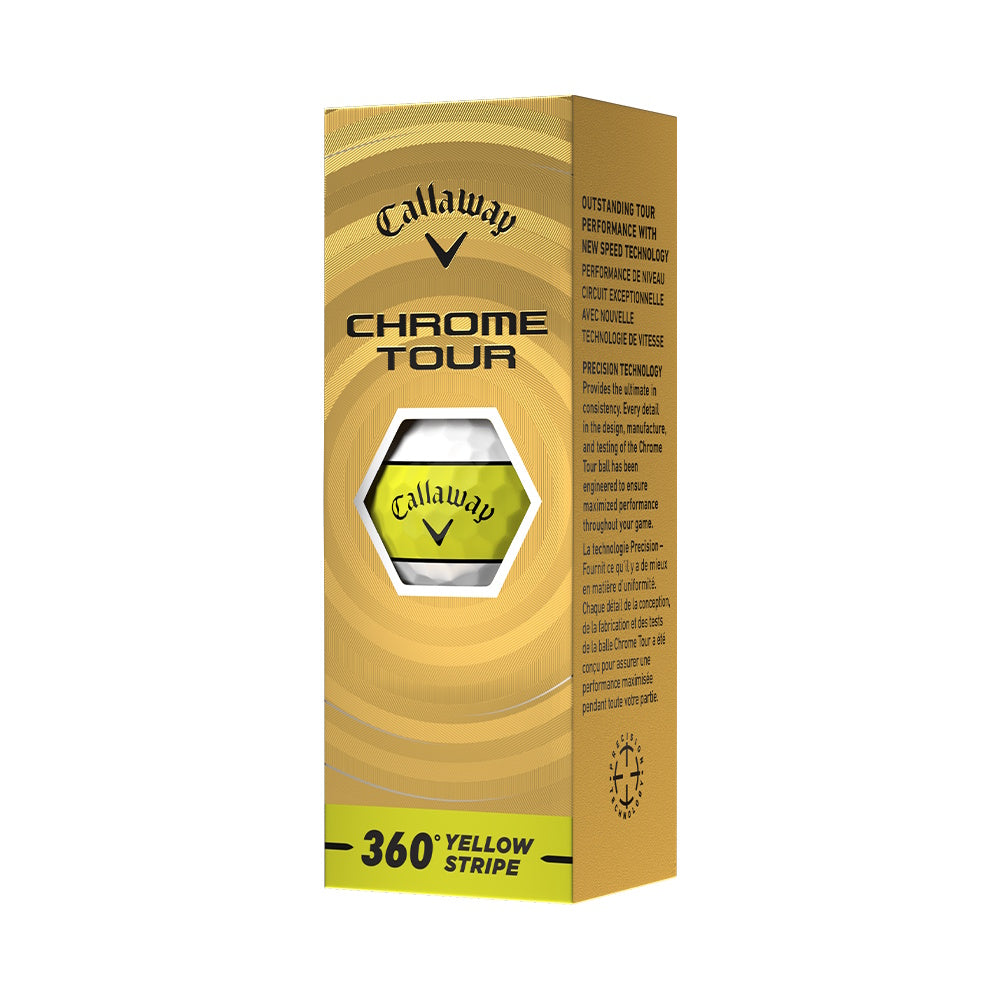 Callaway Chrome Tour 360 Stripe 26 Yellow Golf Balls Promo (4-Dozen)