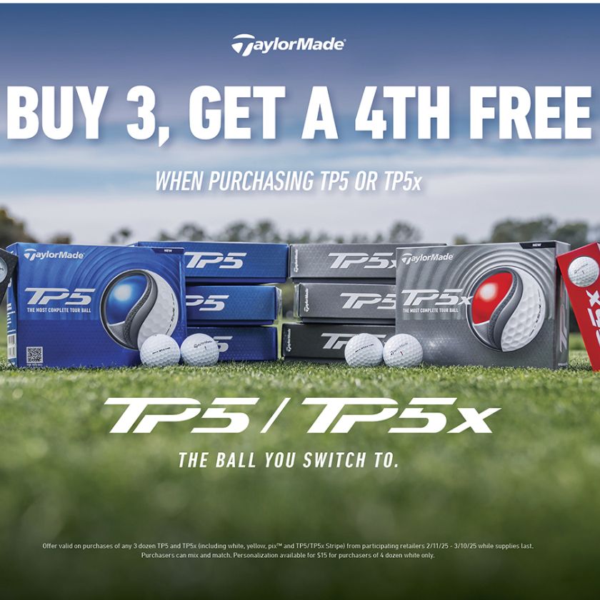 TaylorMade TP5x Yellow Golf Balls (Buy 3, Get a 4th Free)