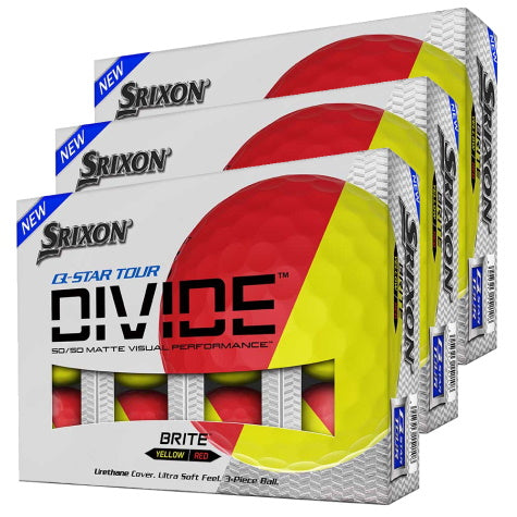 Srixon Q Star Tour Divide Golf Balls 3 Dozen - Brite Red/Yellow