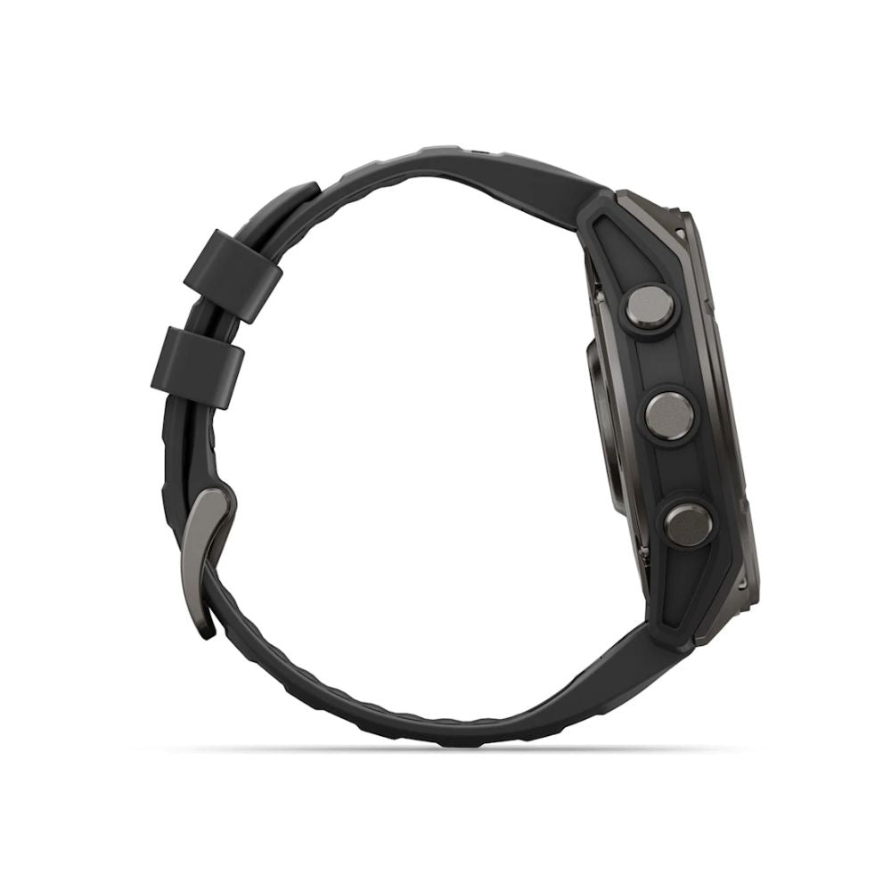 Garmin Fenix 9 GPS Watch 51mm Carbon Gray DLC Titanium with Black Silicone Band