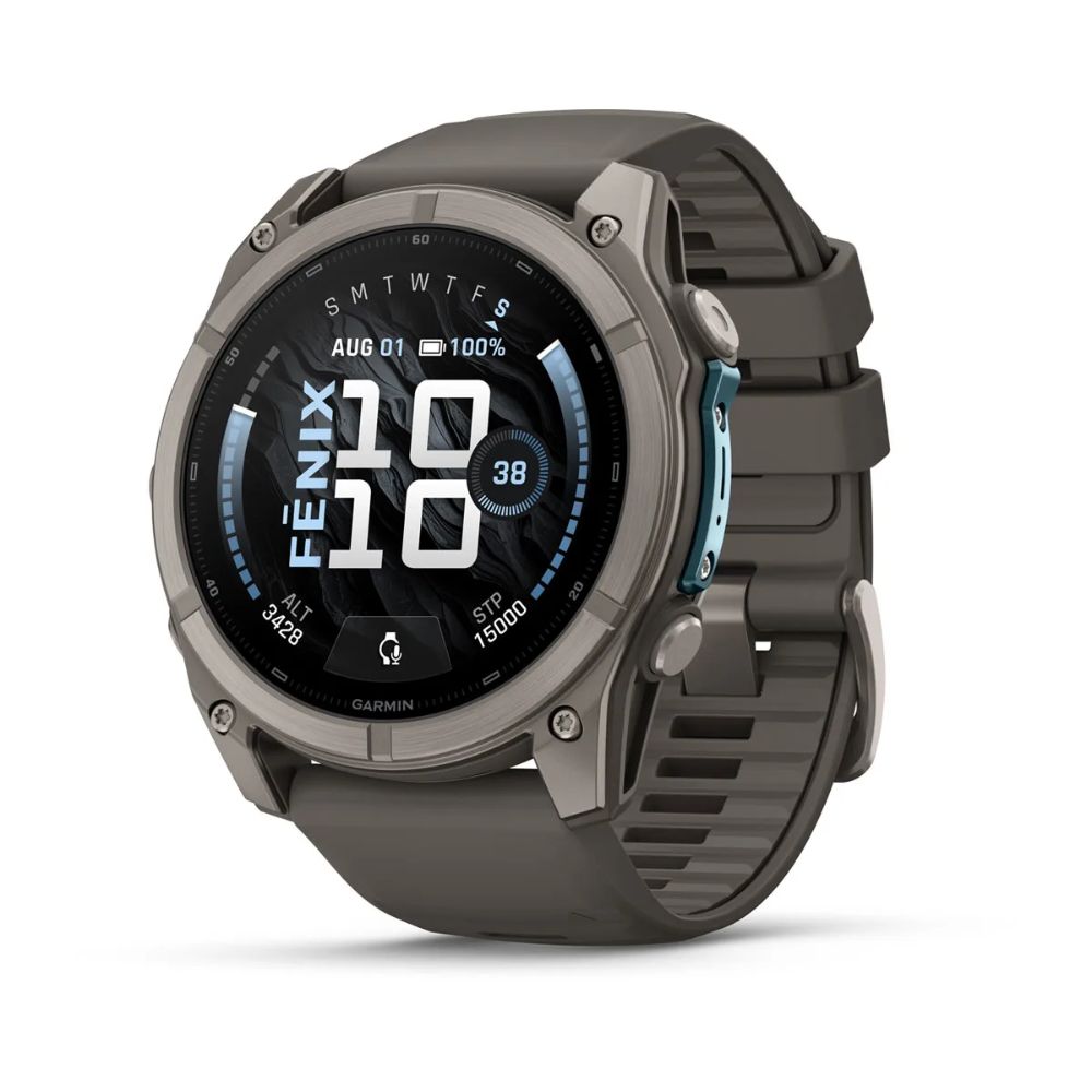 Garmin Fenix 9 GPS Watch 47mm Titanium with Pebble Gray Silicone Band