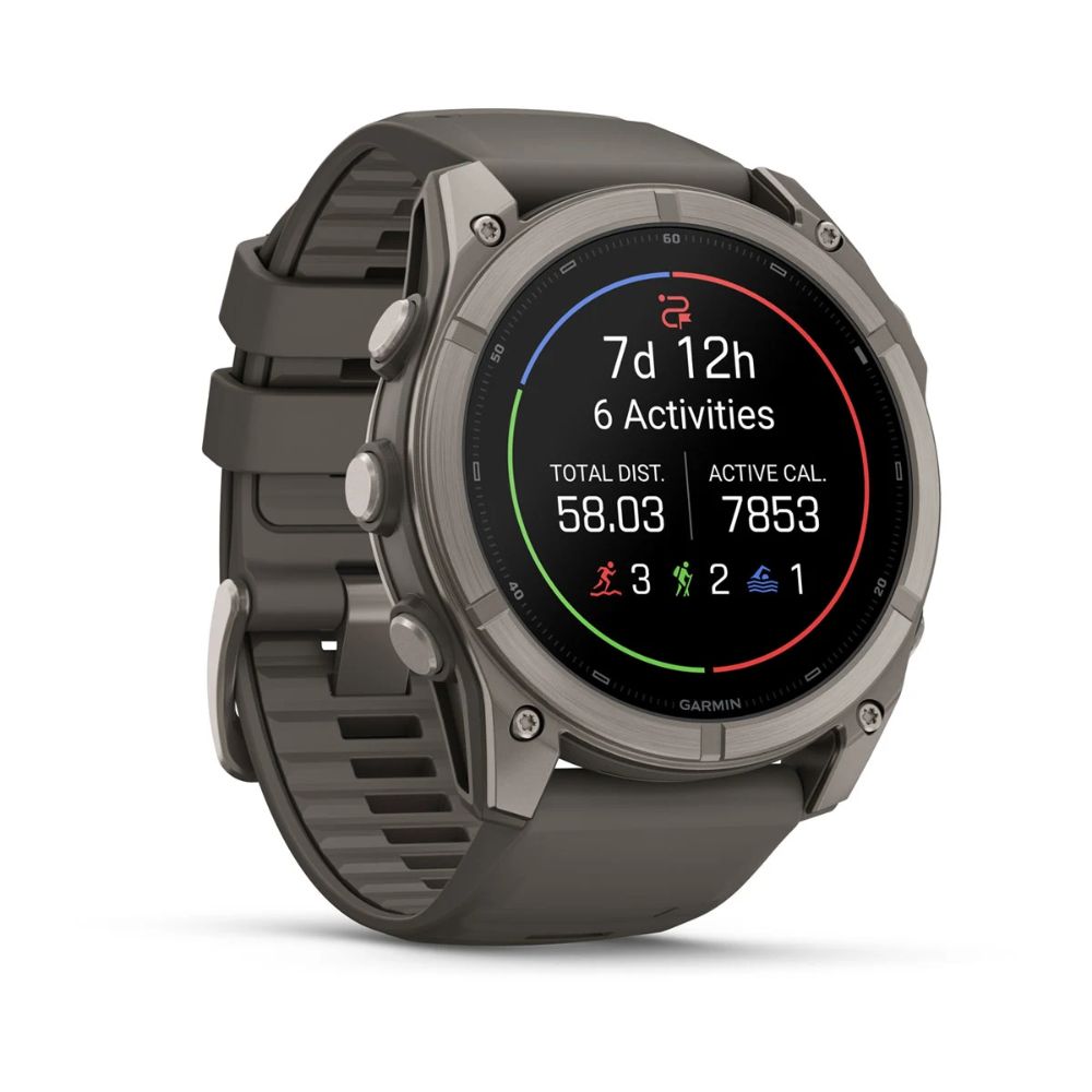 Garmin Fenix 9 GPS Watch 47mm Titanium with Pebble Gray Silicone Band