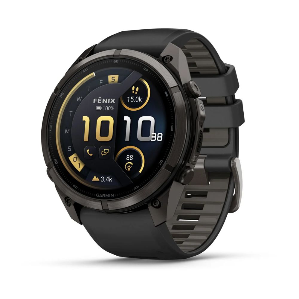 Garmin Fenix 9 Pro inReach 51 mm Carbon Gray DLC Titanium with Black/Pebble Gray Silicone Band