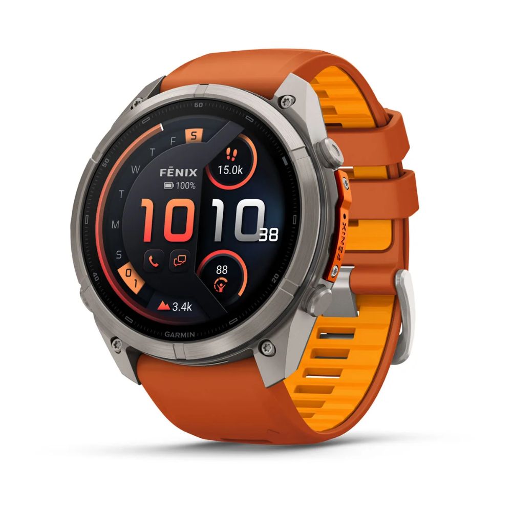 Garmin Fenix 9 Pro inReach 51 mm Titanium with Autumn Orange/Spark Orange Silicone Band
