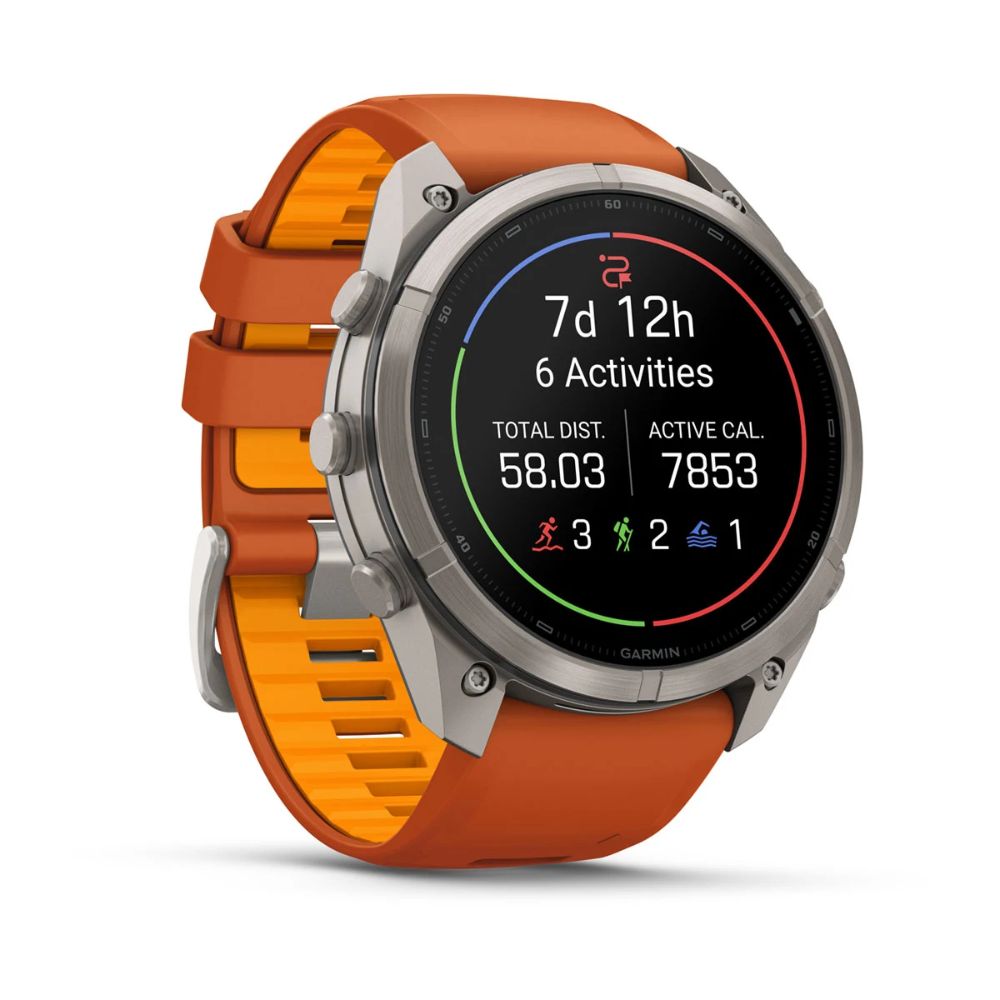 Garmin Fenix 9 Pro inReach 51 mm Titanium with Autumn Orange/Spark Orange Silicone Band