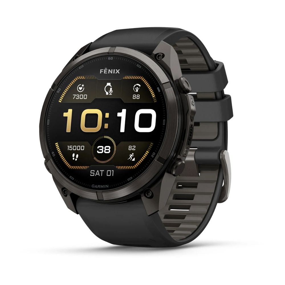 Garmin Fenix 9 Pro 51 mm Carbon Gray DLC Titanium with Black/Pebble Gray Silicone Band
