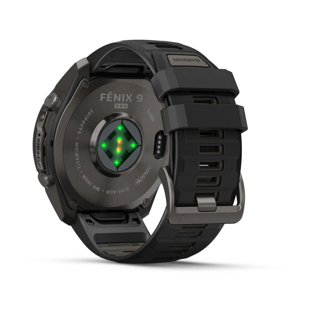 Garmin Fenix 9 Pro 51 mm Carbon Gray DLC Titanium with Black/Pebble Gray Silicone Band