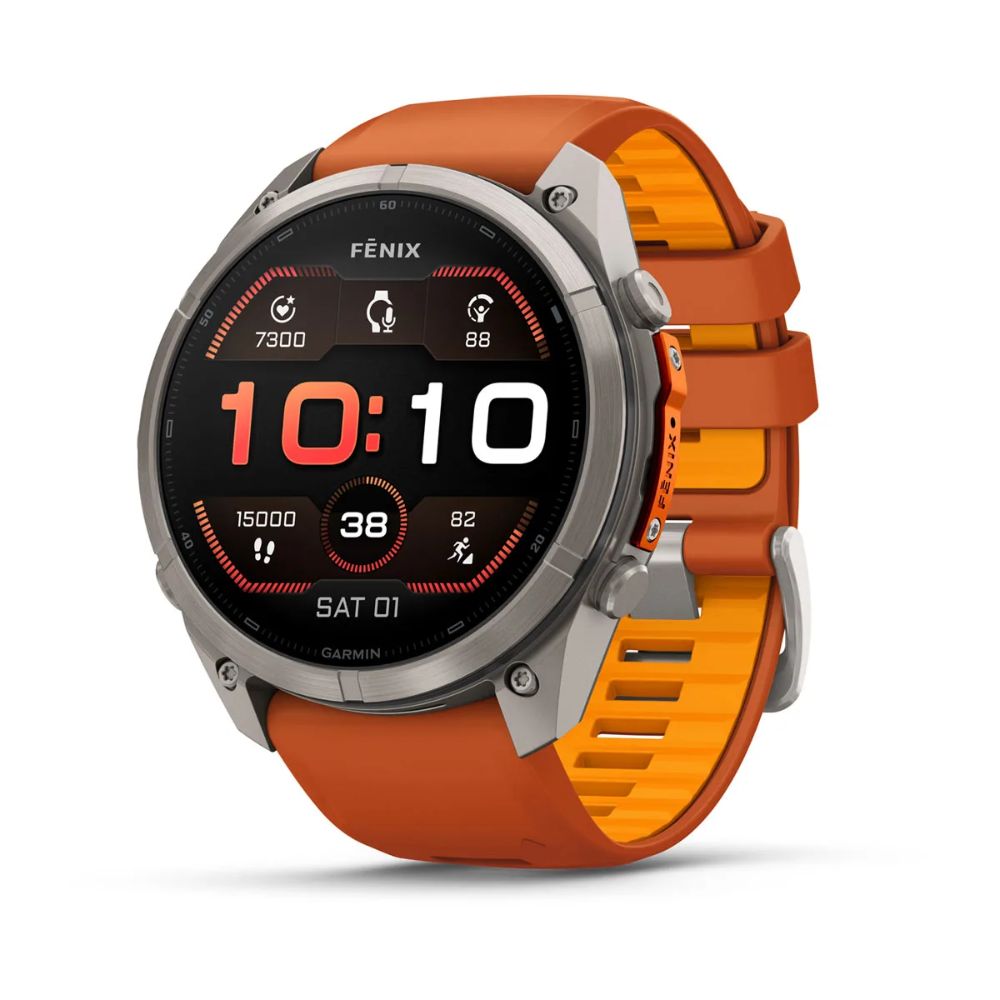 Garmin Fenix 9 Pro 51 mm Titanium with Autumn Orange/Spark Orange Silicone Band