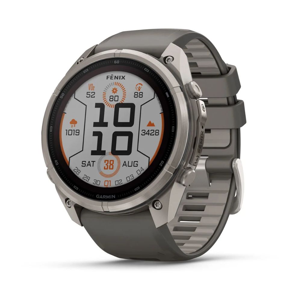 Garmin Fenix 9 Pro Solar 51 mm Titanium with Pebble Gray/Silver Gray Silicone Band