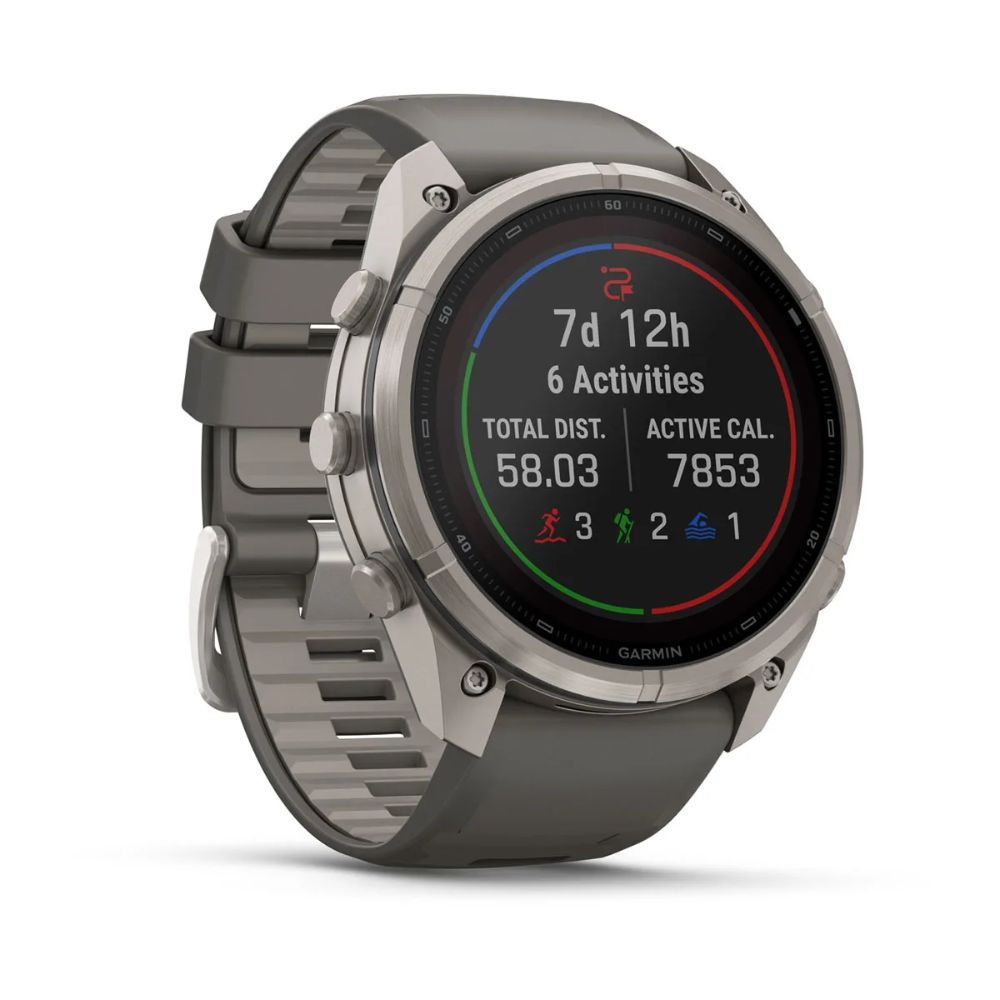 Garmin Fenix 9 Pro Solar 47 mm Titanium with Pebble Gray/Silver Gray Silicone Band