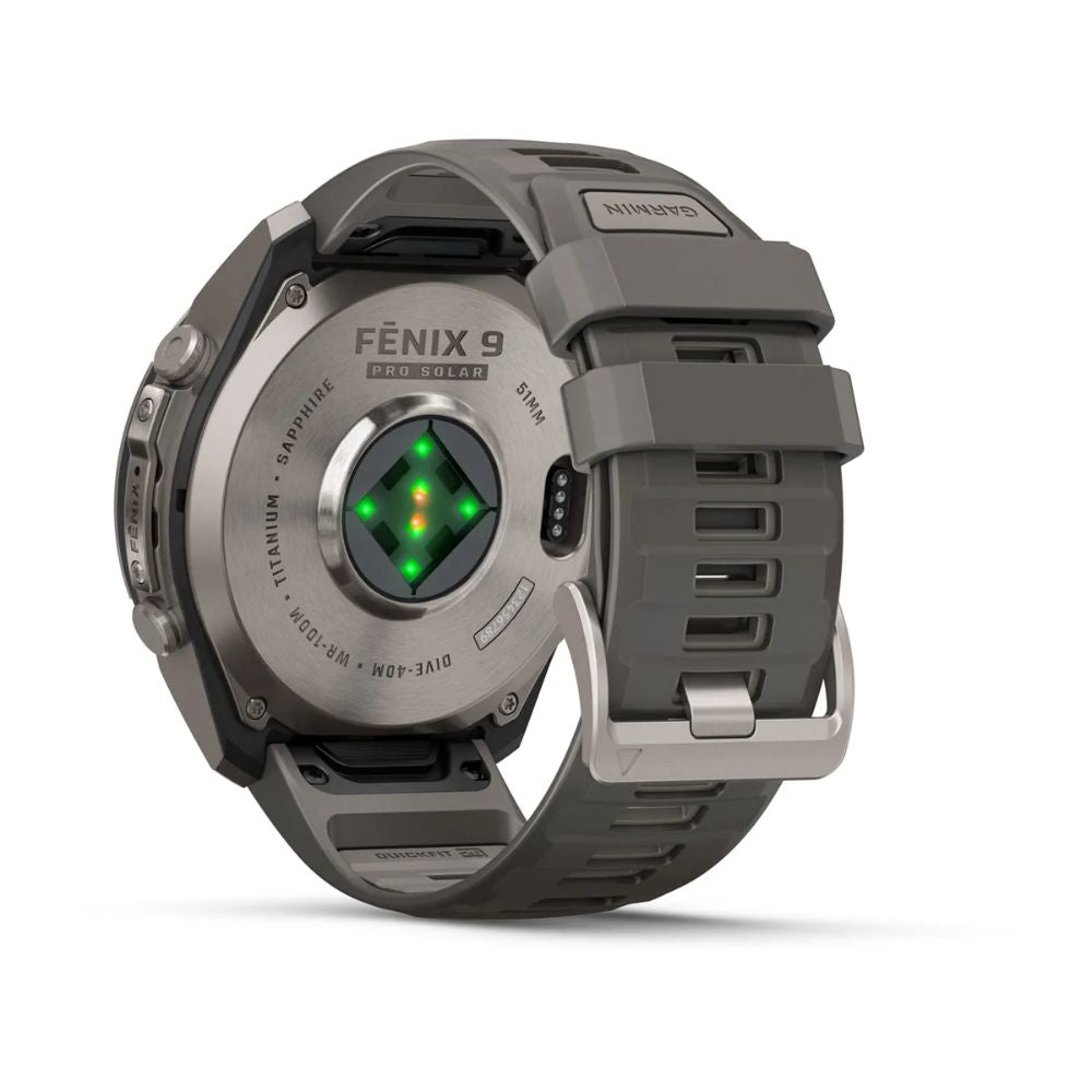 Garmin Fenix 9 Pro Solar 47 mm Titanium with Pebble Gray/Silver Gray Silicone Band