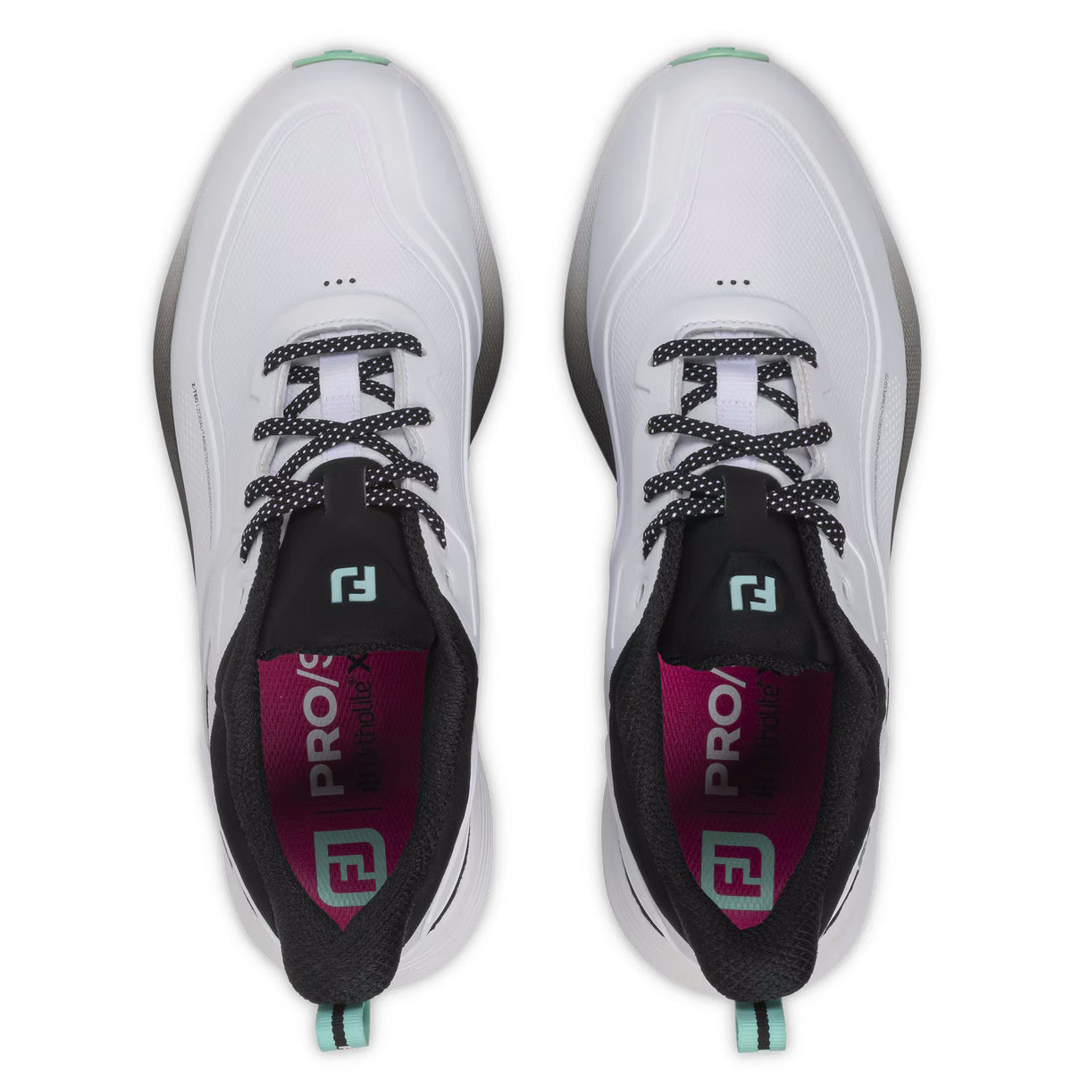 FootJoy Mens Pro/SL Spikeless Golf Shoes - 56950 White/Sea Glass/Black