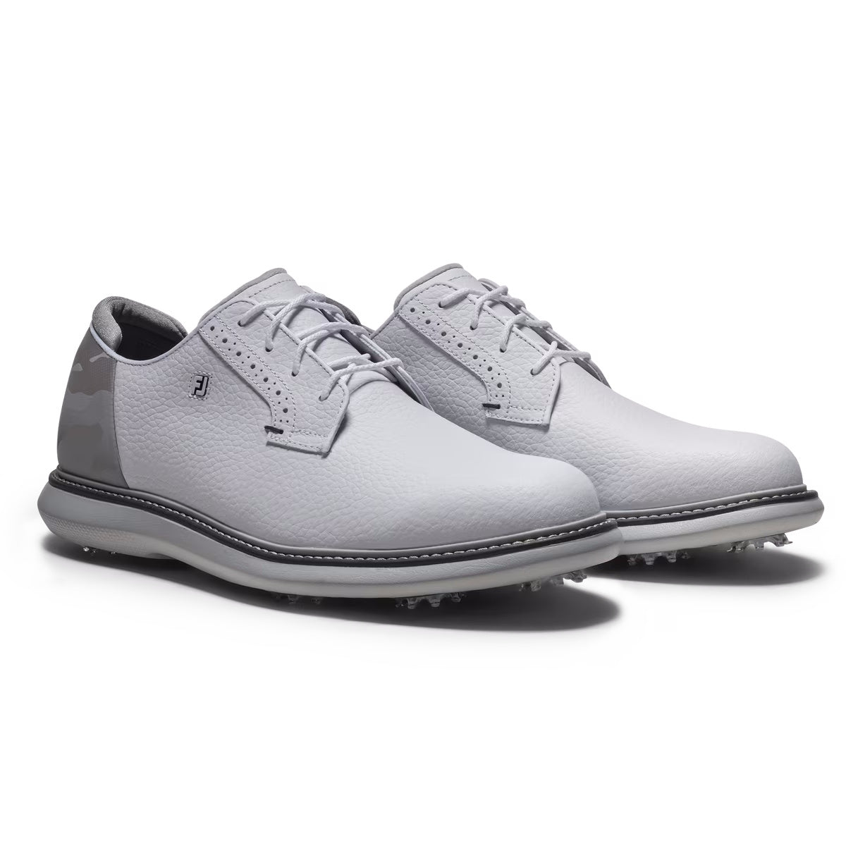 FootJoy Men's Traditions Camo Blucher Golf Shoes - 57978 White/Ice Camo