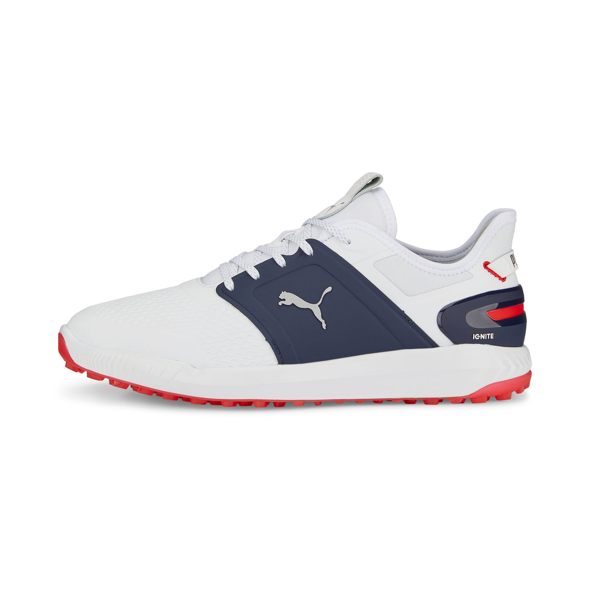 Puma Men&#39;s Ignite Elevate Wide Spikeless Golf Shoes - White/Navy