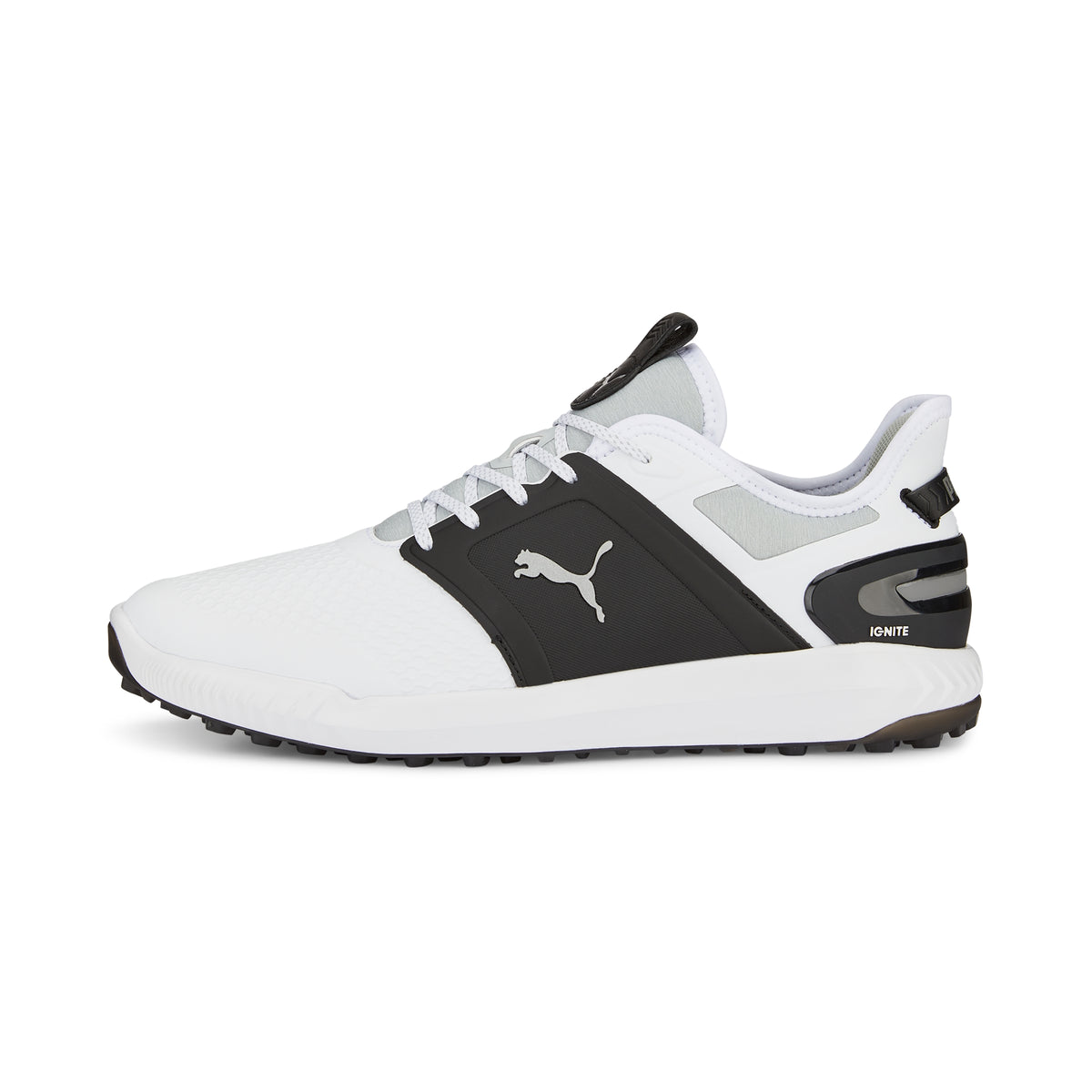 Puma Men&#39;s Ignite Elevate Wide Spikeless Golf Shoes - White/Black