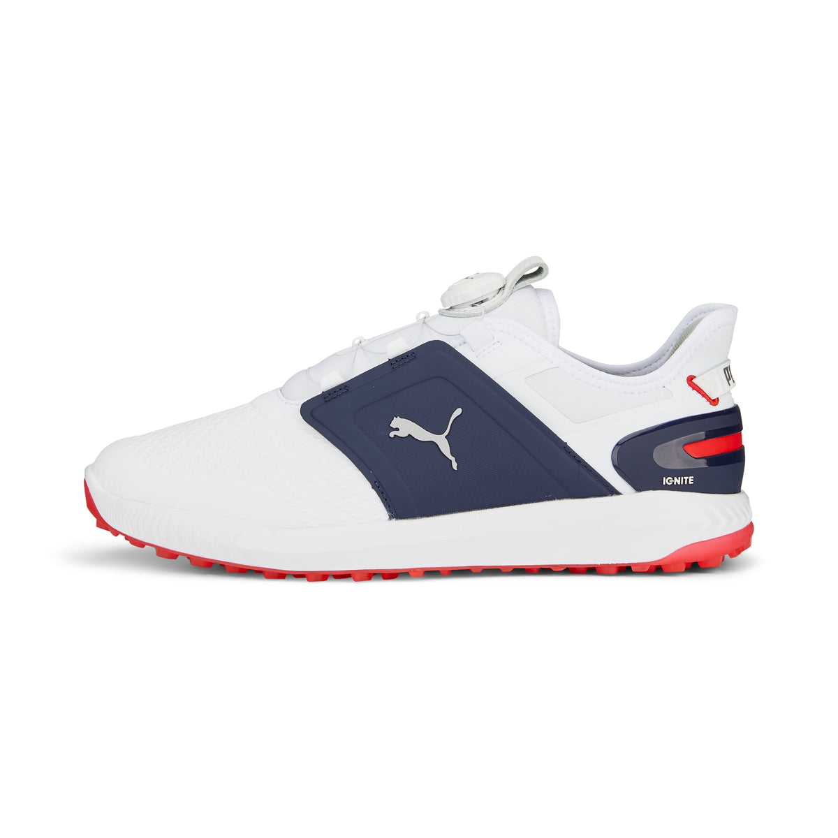 Puma Men&#39;s Ignite Elevate Disc Spikeless Golf Shoes - White/Navy