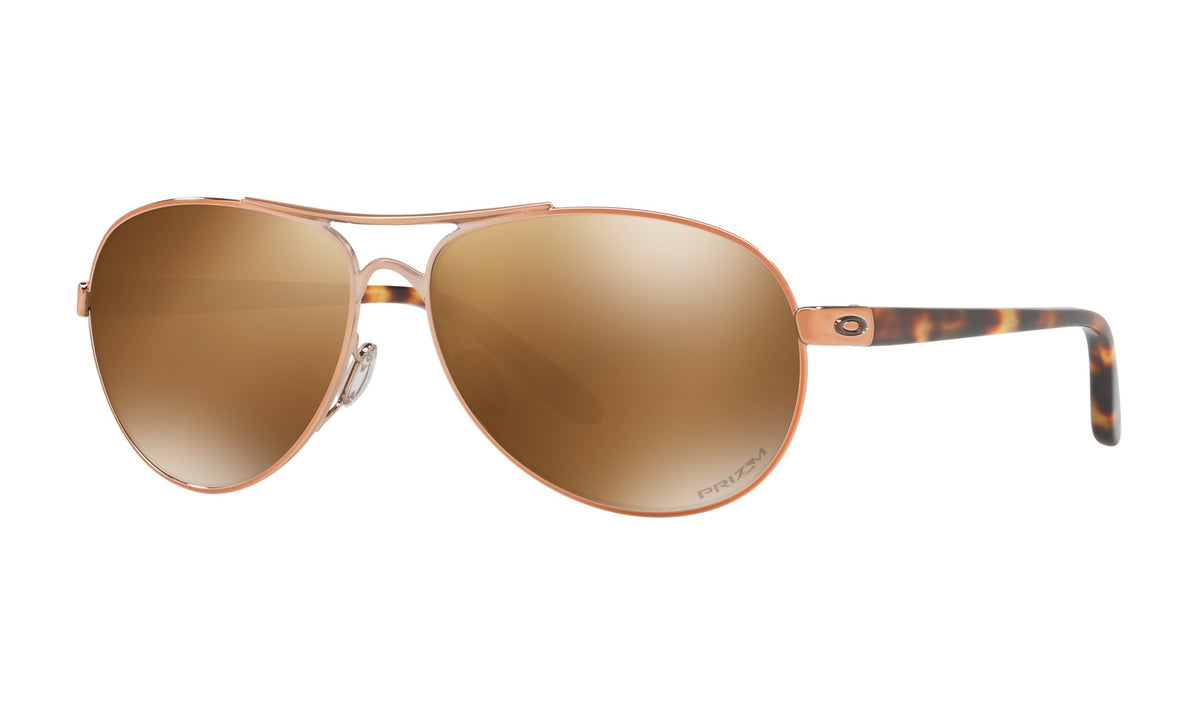Oakley Feedback Sunglasses Rose Gold Frame PRIZM Tungsten Polarized Lens