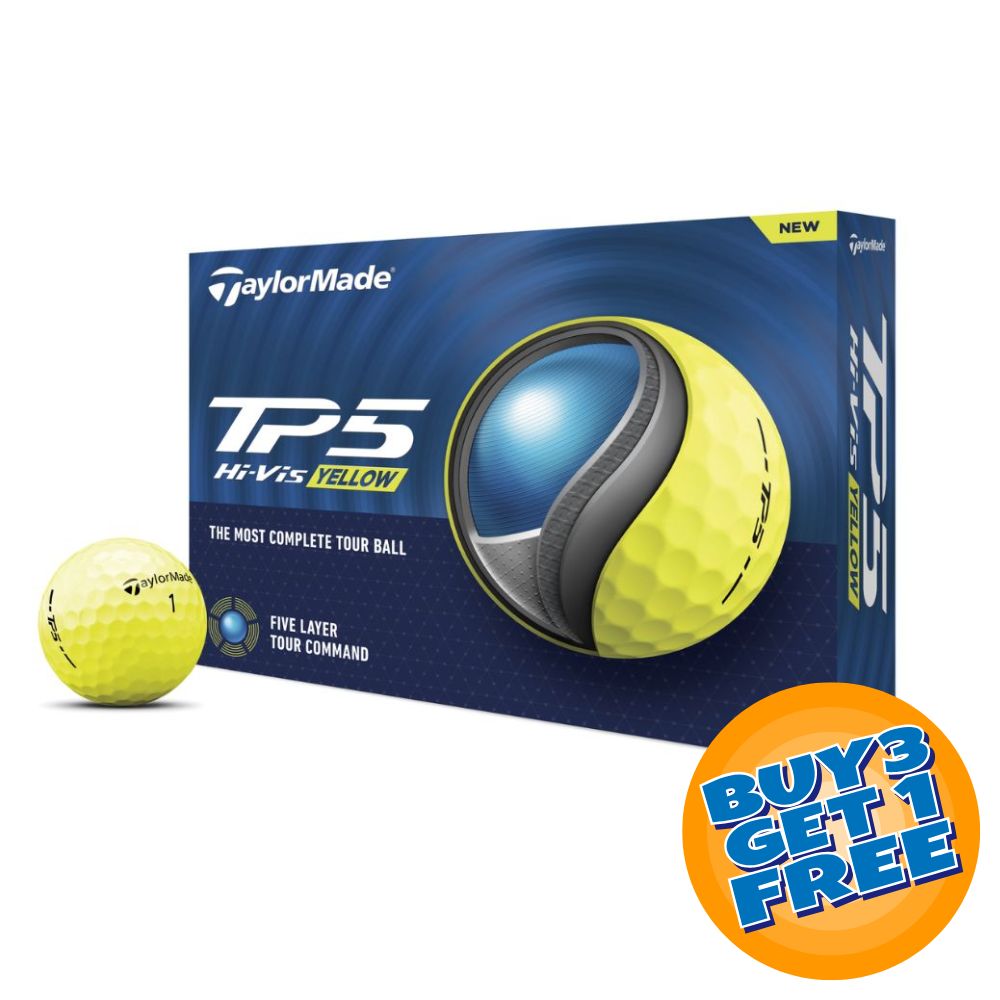 TaylorMade TP5 Yellow Golf Balls (Buy 3, Get a 4th Free)