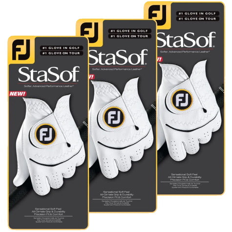 FootJoy StaSof Men&#39;s White Glove Gloves - 3 Pack