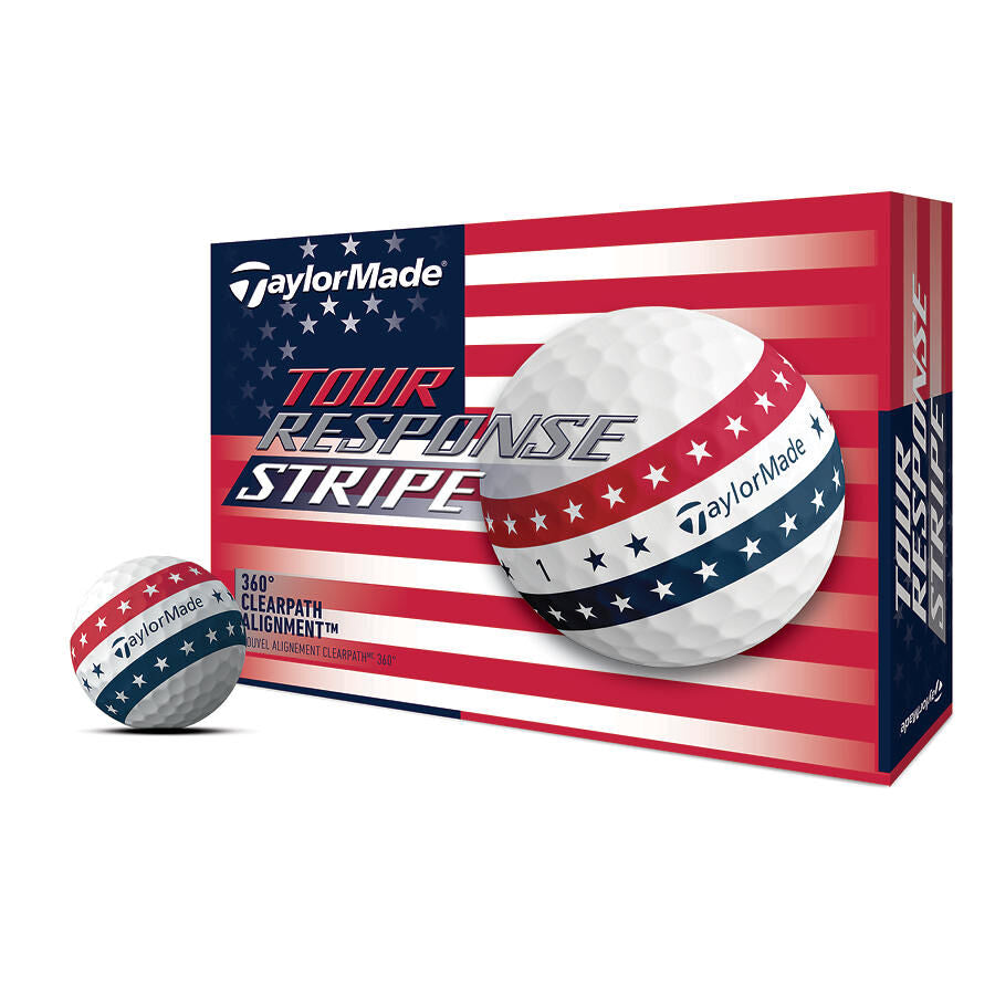 Taylormade Tour Response Stripe USA Golf Balls - 1 Dozen