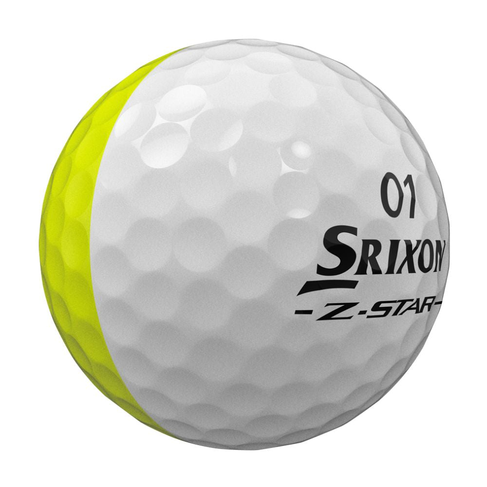 Srixon Z-Star 9 Divide White/Yellow Golf Balls - Buy 2 Dozen, Get 1 Free