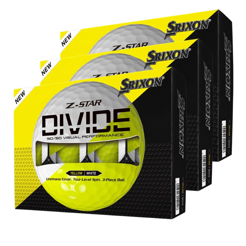 Srixon Z-Star 9 Divide White/Yellow Golf Balls - Buy 2 Dozen, Get 1 Free