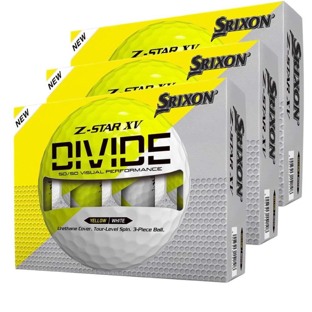 Srixon Z-Star XV 9 Divide White/Yellow Golf Balls - Buy 2 Dozen, Get 1 Free