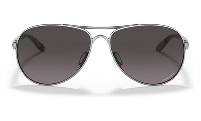 Oakley Feedback Sunglasses Polished Chrome Frame PRIZM Grey Gradient Lens